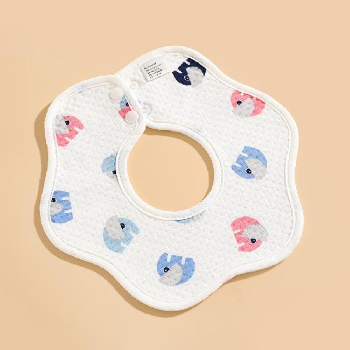 Ins Double-sided Cotton Waterproof Bib Crepe 360-degree Rotating Saliva Towel Children's Breathable Gauze Baby Bib