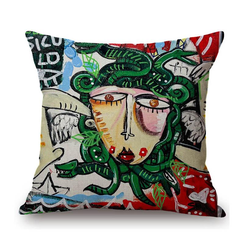 Modern Cubism Abstract Art Home Decoration Charater Realism Cotton Linen Sofa Throw Pillow Case Elegant Cushion Cover