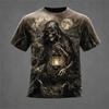 Summer Men's Halloween Horror 3D Printed Crew Neck T-Shirt Fashion Versatile Trend Breathable Casual