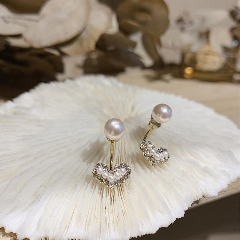 New Vintage Round Marble Opal Stone Big Stud Earrings Women Fashion Temperament Ear Stud Circle Pearls Stone Jewelry