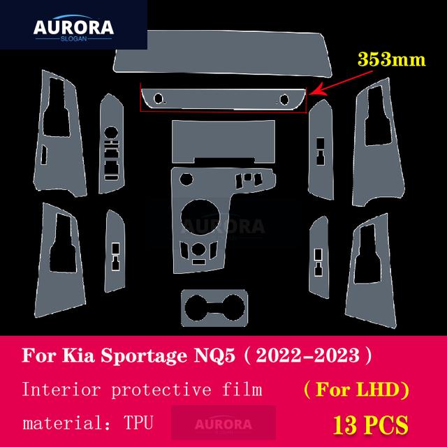 For Kia Sportage NQ5 - Car Interior Navigation Center Console Gear TPU Protective Film Anti-scratch Accessories Refit