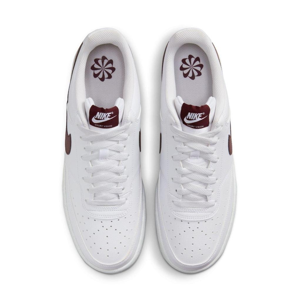 Nike Court Vision Low Next Nature Bianco Borgogna Crush DH2987-113 Taglia da Uomo