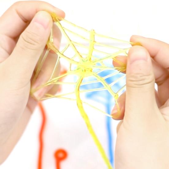 10Pcs Stretchy Sticky Toys Soft TPR Stretchable Colorful Spider Web Wall Climbing Toy Stress Relief Fidget Toys Squishes Stretchy Sticky