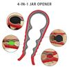 Burköppnare Multifunktionell fyra i en dryckesflasköppnare Cap Twister Fyrpositionsburköppnare Anti-Slip Cap Twister