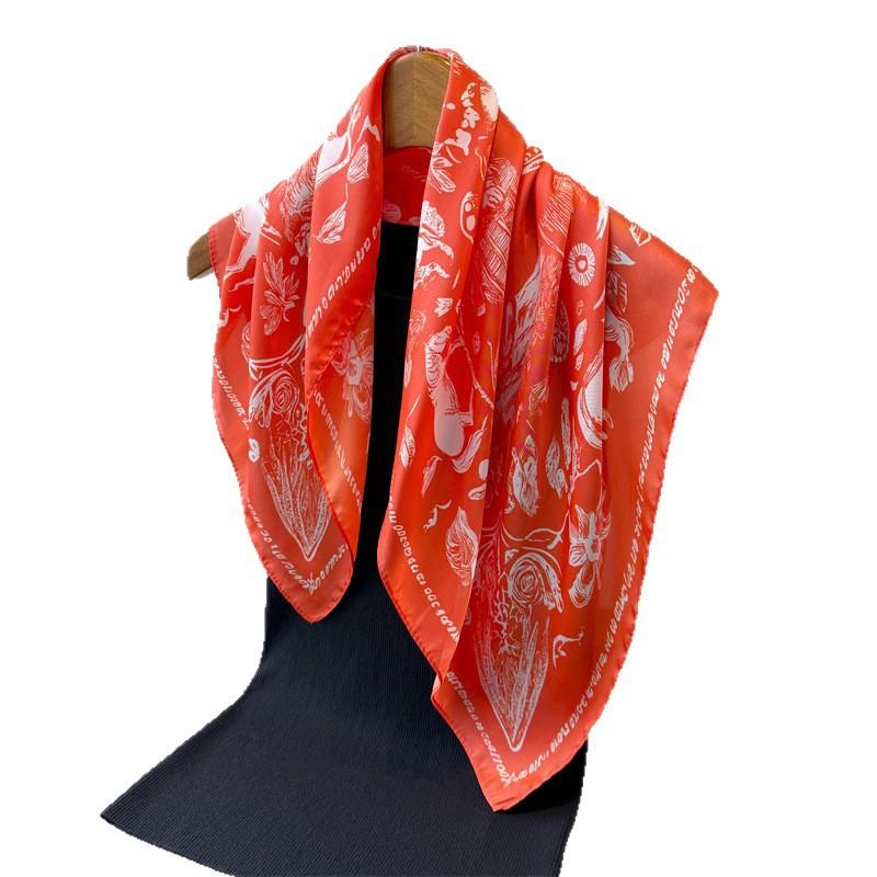 Elite Style Printing Simulation Silk Square Scarf Shawl Versatile High-end Neck Small Square Scarf Headscarf Silk Scarf Women