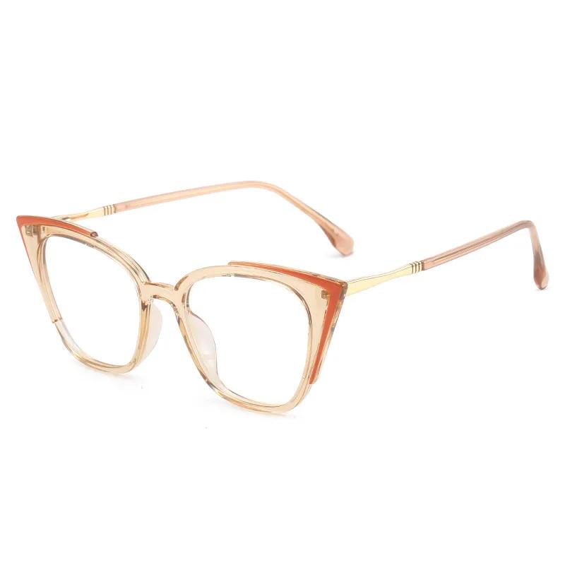 Women Fashion Clear Cat Eye Anti Blue Light Glasses Trendy Transparent Eyewear Frames Female Myopia Spectacle
