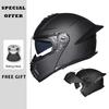 DOT Approved Men Flip Up Motorcycle Helmet Dual Lens Flip Up Helmets Four Seasons Full Face Moto Helmet Double Lens Modular Helm