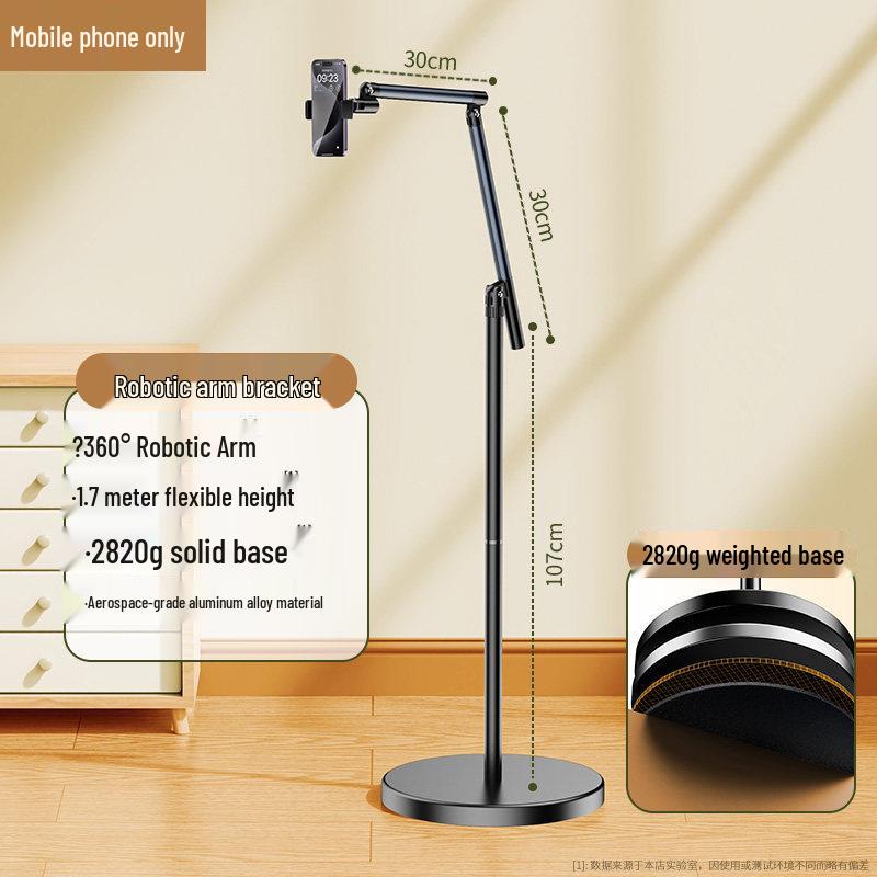 Cai Live Broadcast Phone & Tablet Stand - Floor-standing, Professional Overhead Shot with Radiator