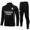 Fußball Trainingsshirt Langarm Real Madrid Trikot Erwachsene Herbst und Winter Teamsportbekleidung Halbreißverschluss Fußballtrikot Set