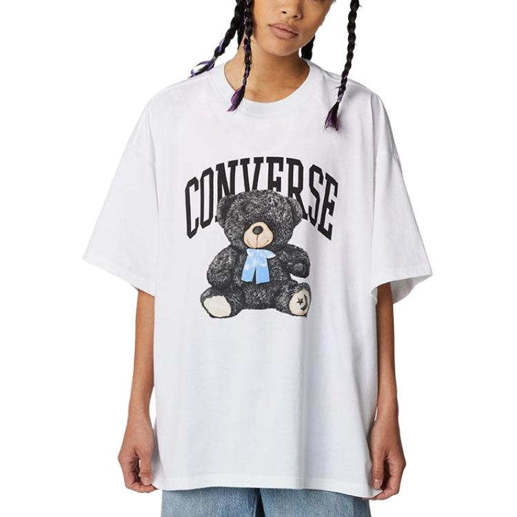 Converse Set In Sleeve T Shirt Women's White 10023881-A01