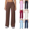 Damenmode Farbe Hohe Taille Locker Atmungsaktiv Yoga Weite Hosen Laufen Fitness Freizeit Hosen