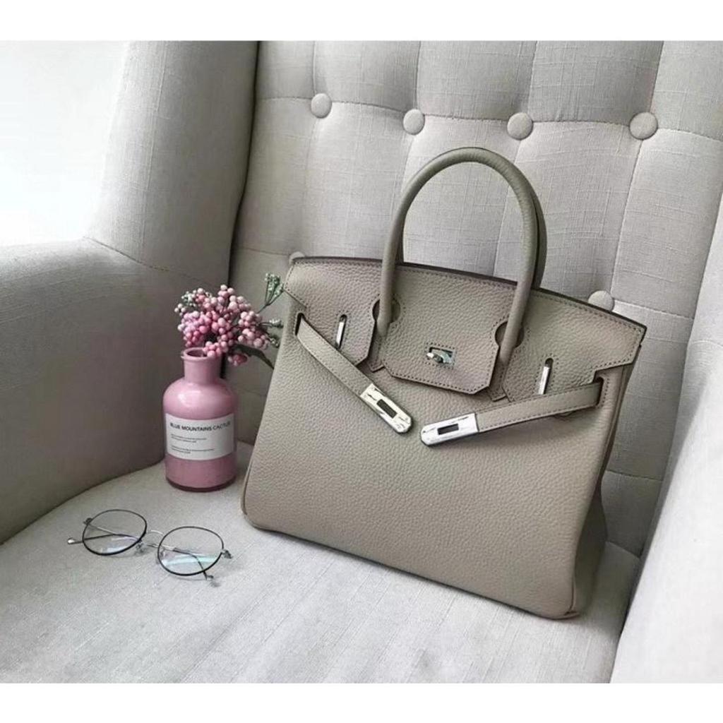 26 Genuine Leather Women's Bag Silver Buckle Lychee Pattern Top Layer Cowhide 25cm/30cm Manufacturer