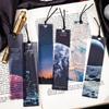5pcs Cosmic Roaming Bookmarks for Books Matte Transparent PVC Moon Star Galaxy Sky Cloud Drawing Reading