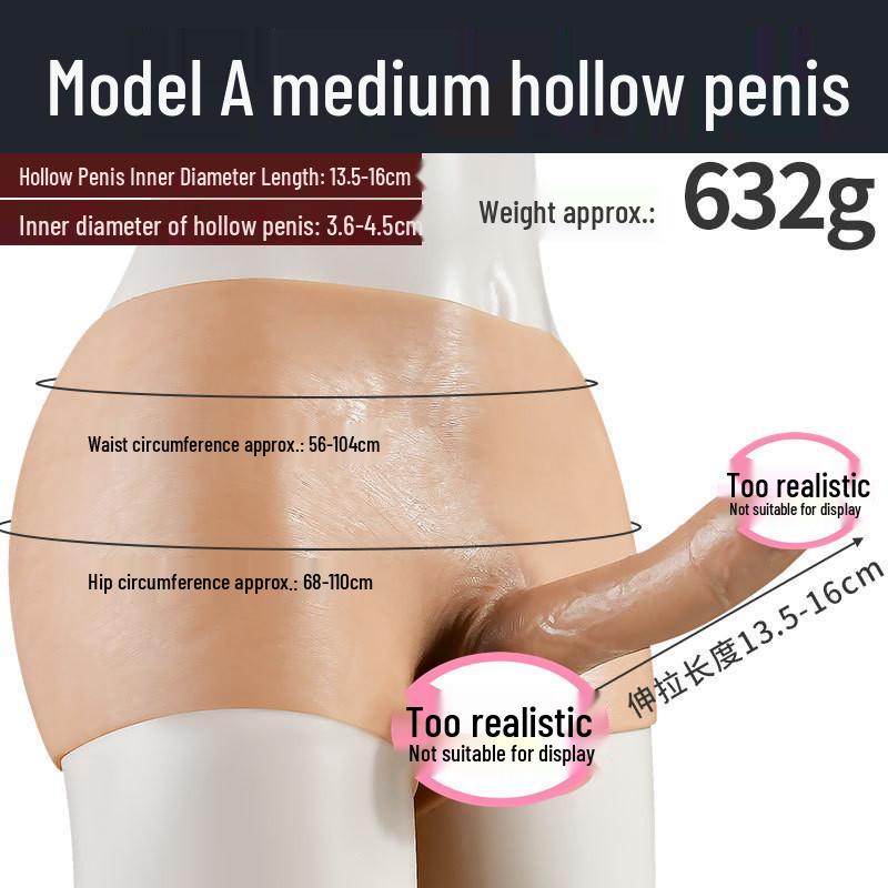 Silicone Wearable Hollow Penis Cross-dressing Leather Underwear for LGBTQ+ Adults