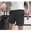 New Summer Fashion Trendy Men's Casual Sports High Waist Slim Fit Stripe Print Oversize Versatile Simple Super Shorts