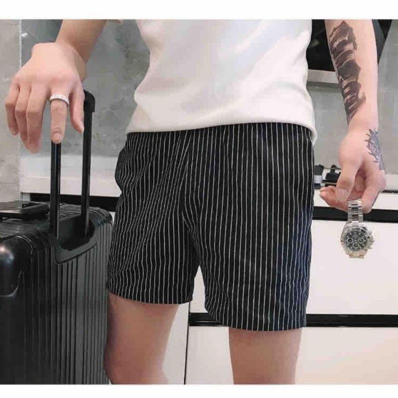 Neue Sommermode Trendige Herren Casual Sport High Waist Slim Fit Streifendruck Übergröße Vielseitig Einfach Super Shorts