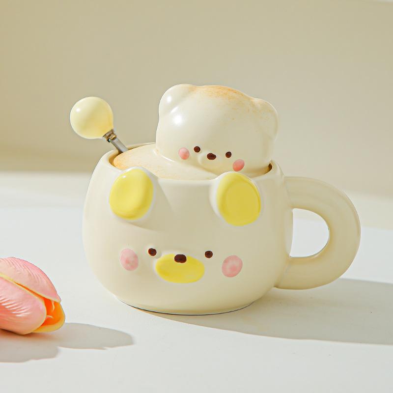 Geburtstagsgeschenk Mädchen süßer Bär Kaffee Wasserbecher ins Stil hoher Wert Keramiktasse Begleitgeschenk