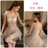 Women's Sheer Mesh Bow Low Cut Underwire Push Up Padded Lingerie Sleep Dress