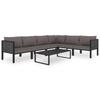 Corner Sofa Unit with Left Armrest Poly Rattan Anthracite