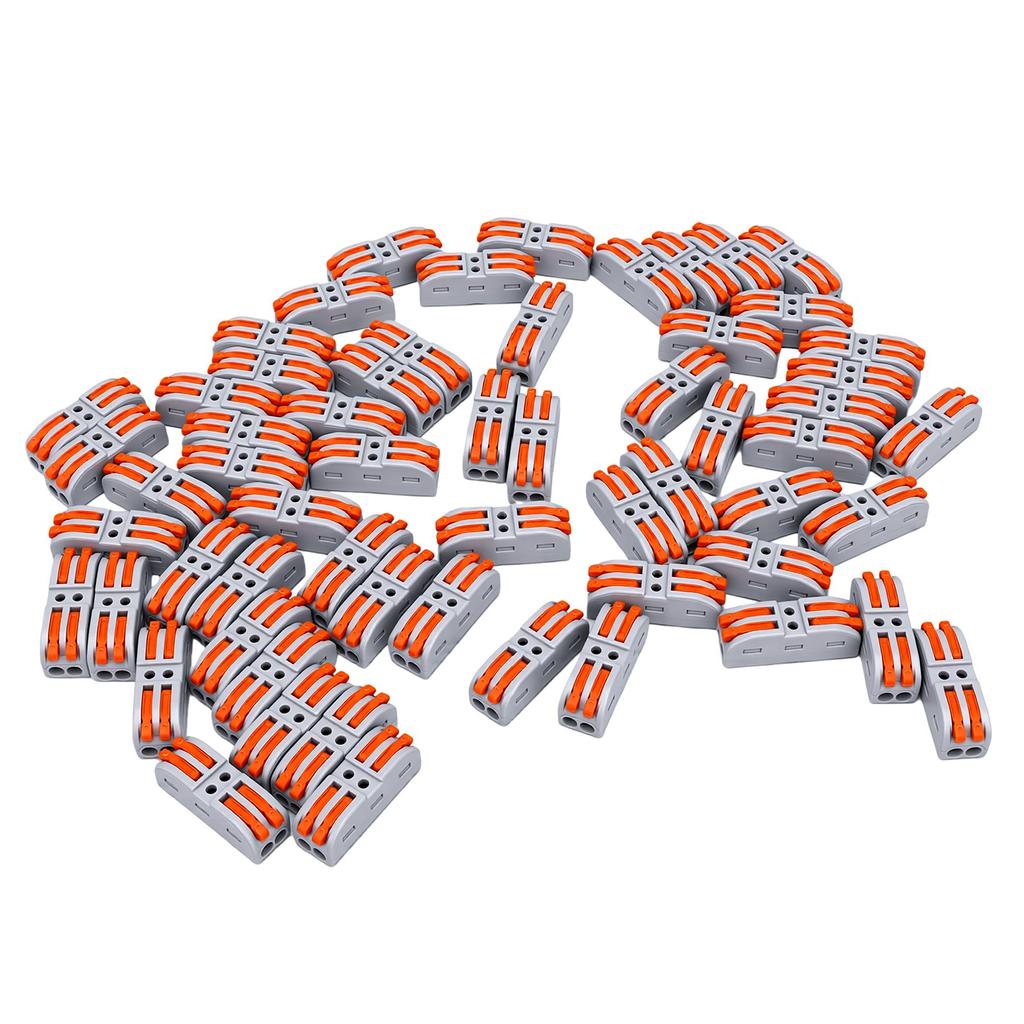 60 Pcs 2 Pin Lever Wire Electrical Connectors Quick Wire Splice Connectors for 28 12 AWG Wires
