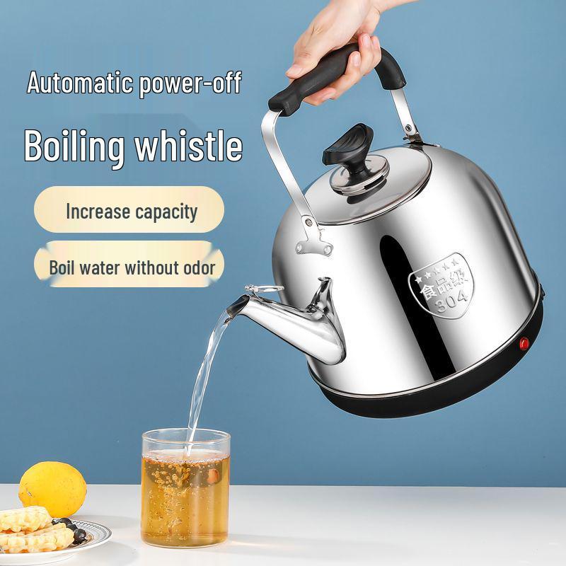 304/316 Stainless Steel Whistling Electric Kettle with Auto Power Off & Large Capacity 4L 304 Extra Thick + Auto Power Off
