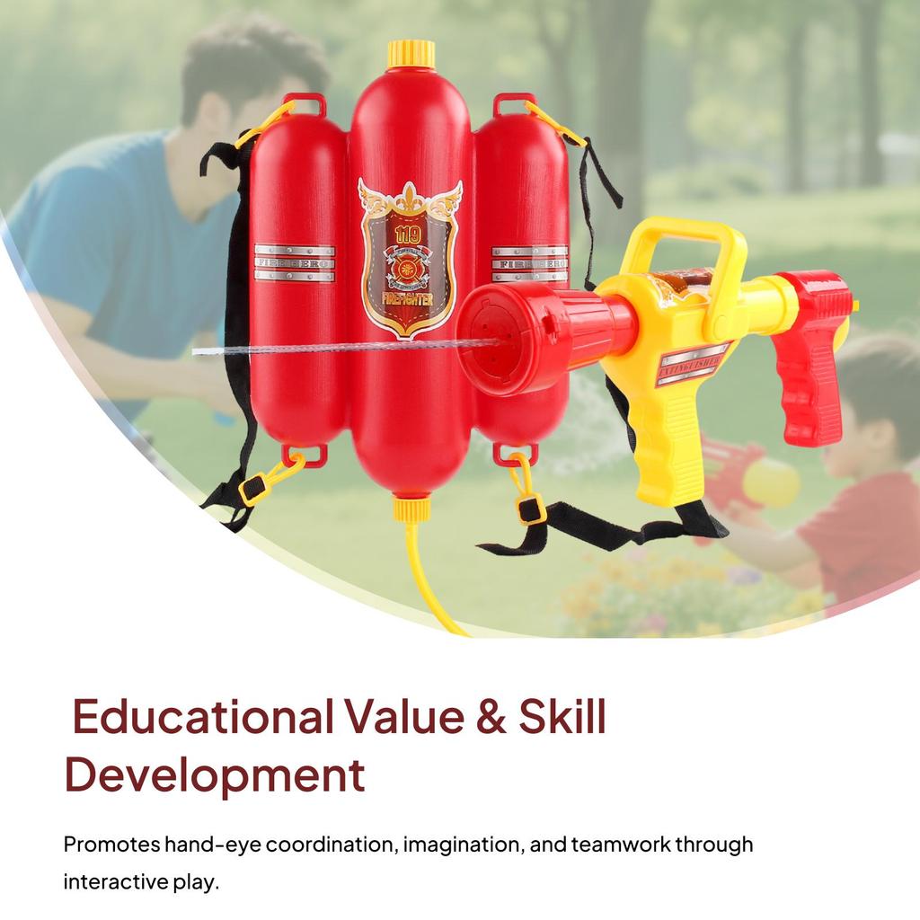 Firefighter Backpack Water Toy Pretend Play Outdoor Activity Tank Sprayer with