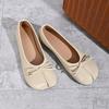 Scarpe Basse da Donna in Morbida Pelle con Punta Divisa e Fiocco - Collezione 2026: Versatile, Bocca Stretta, Design Slip-On