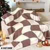 Wavy Checkers Winter Summer Flannel Blanket Throw Fleece Soft Fuzzy Plush Cozy Fleece Blankets for Sofa Ideal Gifts