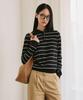 LEFTSEOUL Mono Stripe Collar Knit [Black]