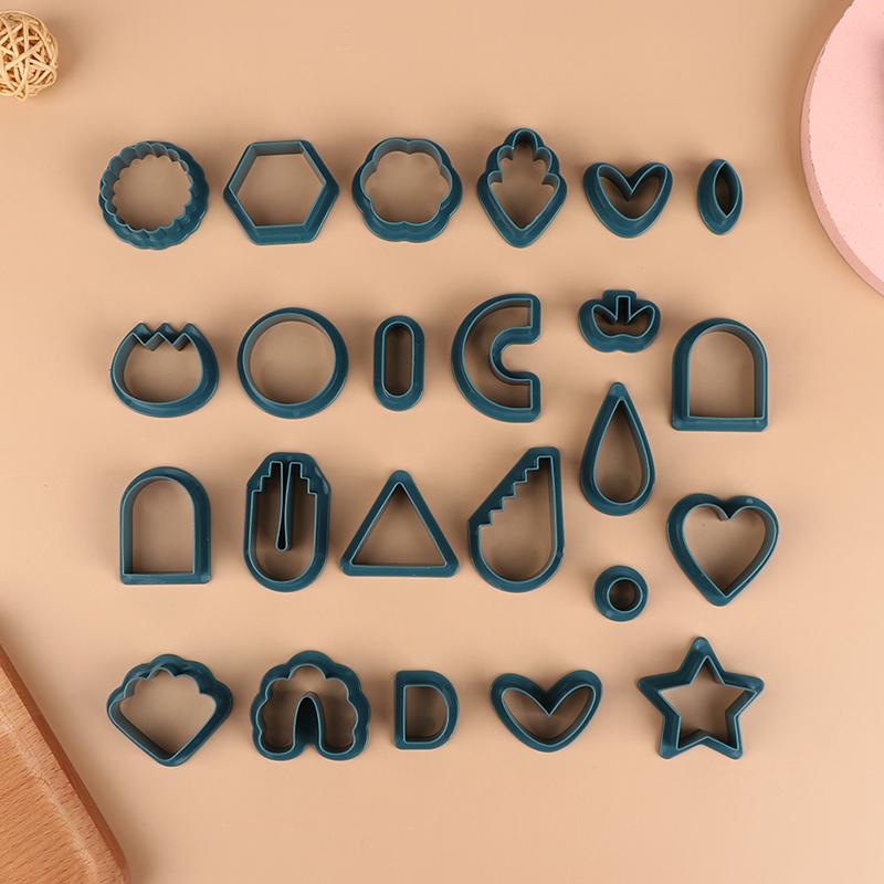 24Pcs/Set Polymer Earring Cutters Plastic Clay Cutter Set Jewelry Mold Earring Making Accessories Kids Diy Clay Tools