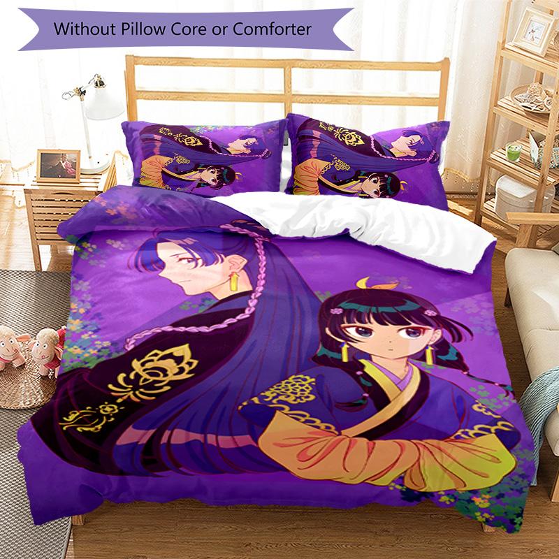3pcs The Apothecary Diaries pattern bedding set duvet cover set includes duvet cover &pillowcases, perfect all season bedroom decoration & gift