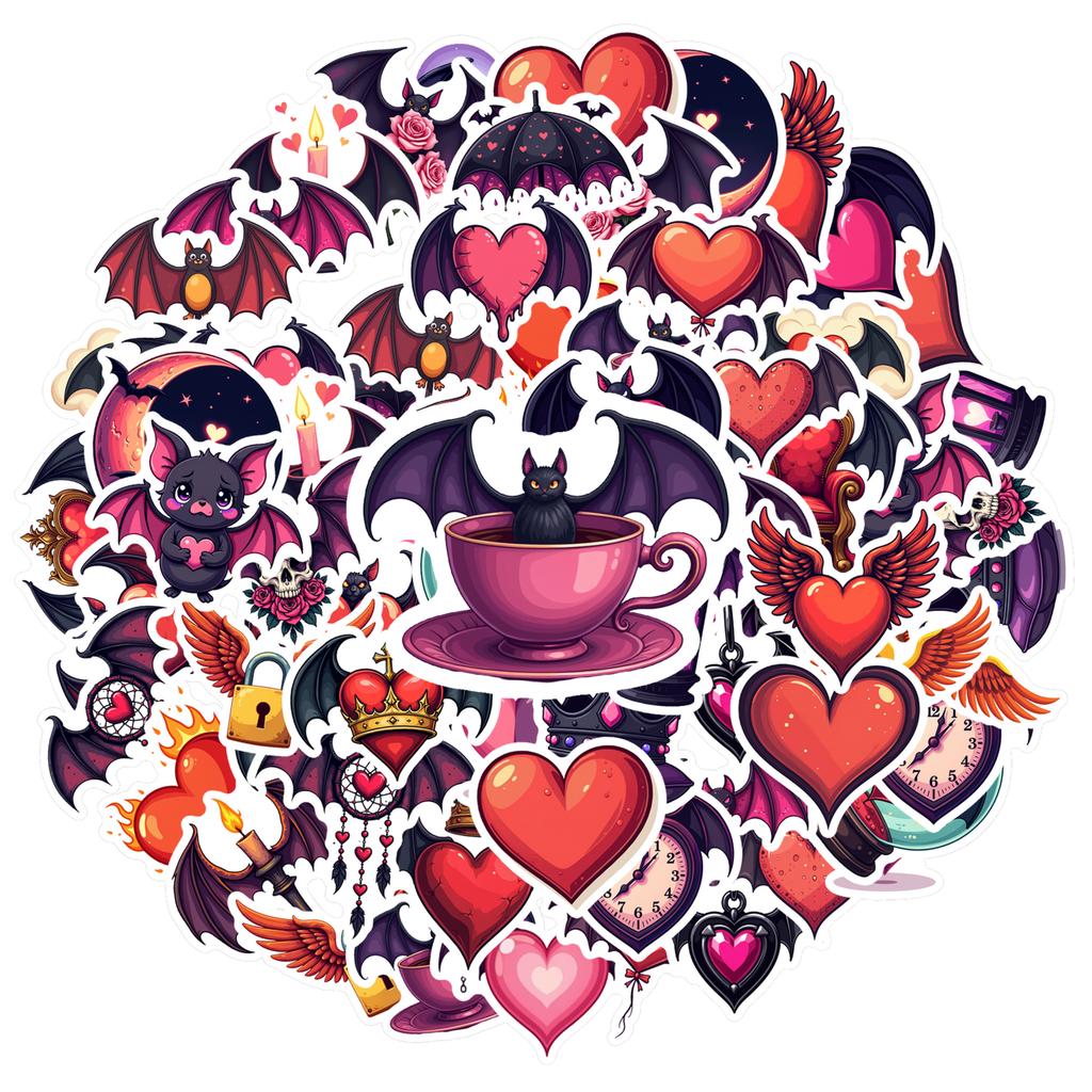 Cute Gothic Decals Cartoon DIY Stickers Stationery Stickers For Guitar Fridge Car Sticker