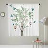 Set Of 2 Hd Digital Hundred Birds Hanging Clock Tree Printed Window Valance Home Decorating Style Decorative Living Room Bedroom Curtain Polyester