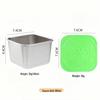Stainless Steel Sauce & Salad Container with Silicone Lid, 60/180ml, Leakproof Square Design