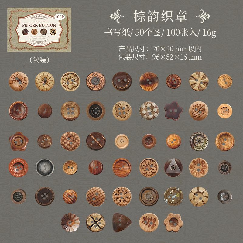 100sheets/1lot kawaii Stationery Sticker Fingertip button Diary Planner junk journal Decorative Scrapbooking DIY Craft Sticker