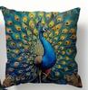 1pc Vintage Oil Painting Peacock Peach Skin Plush Pillow Cover, 18x18", High Quality