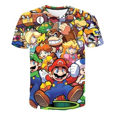 MINISO Kinderspiel Super Mario Bros T-Shirt Kinder Junge Cartoon Kleidung Oberteile T-Shirts Jungen T-Shirt Luigi Mario T-Shirts Kinder Kurzarm