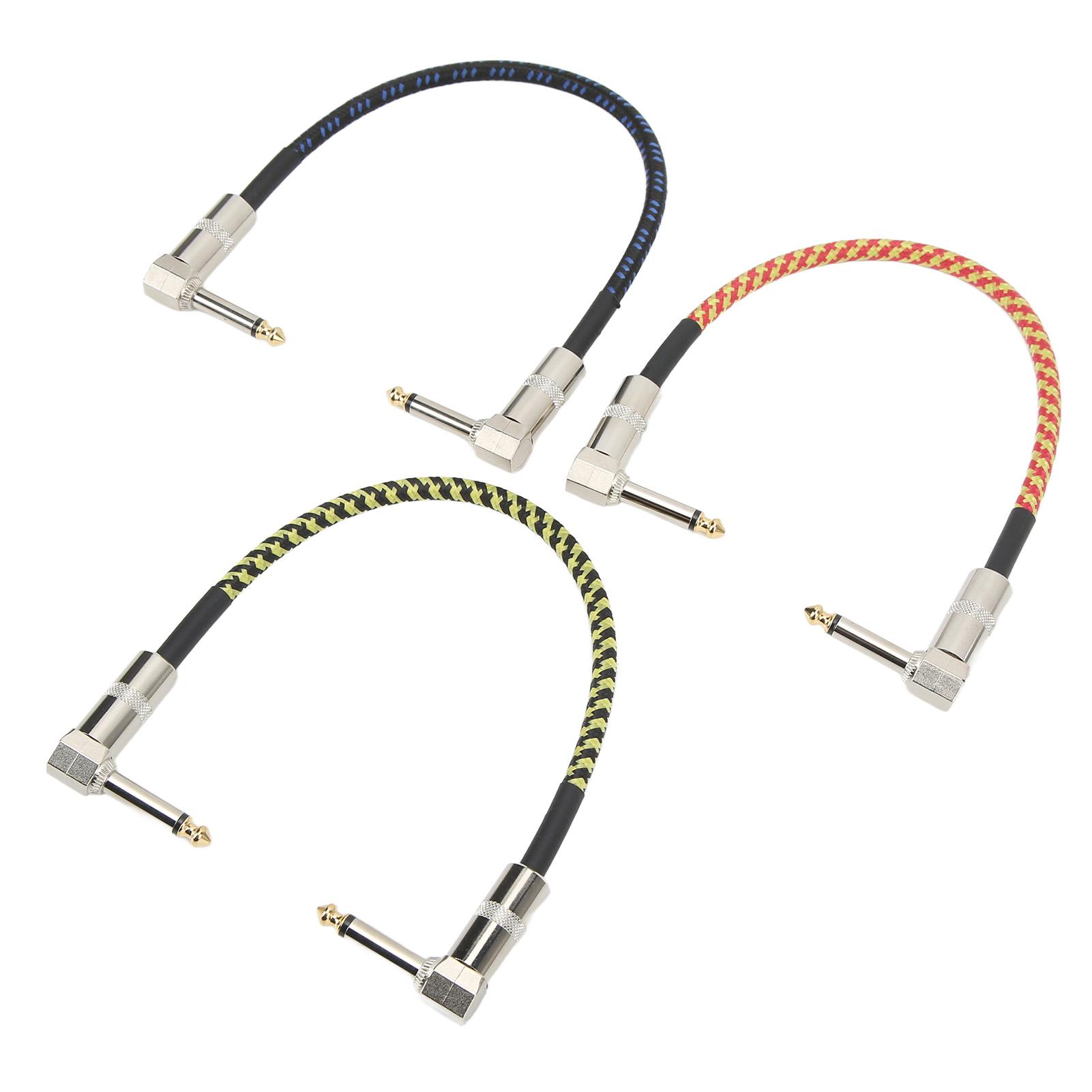 

3Pcs Guitar Patch Cables Nylon Metal Braided Low Noise Cable for Instrument Effects