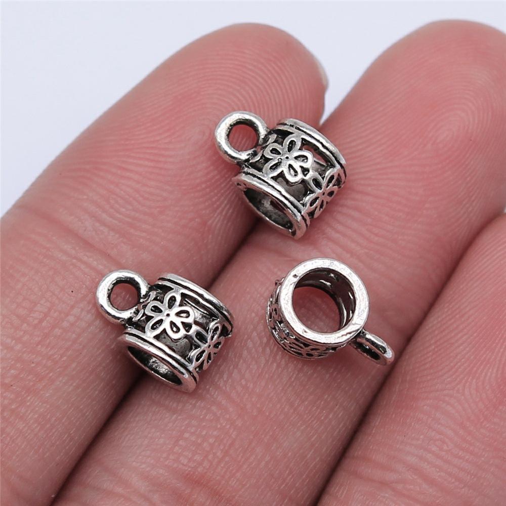 20pcs Bails Beads Connector Charms Jewelry Findings DIY Bails Beads Charms Connector Wholesale Antique Silver Color