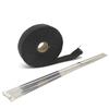 ZSDTRP 25mm*5/10/15M Titanium Exhaust Heat Wrap Roll for Motorcycle Fiberglass Heat Shield Tape with Stainless Ties