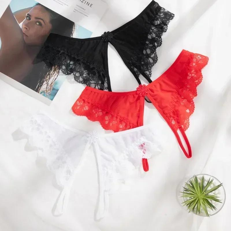 Sexy Open C Thong Lace Free Take-off Panties Thong Women Passion Hot Underwear Perspective Low Waist Hot T Pants Thong