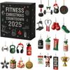 Christmas Tree Ornament Gym Advents Calendar Fitness Equipment Calendar  Festival Party Supplies
