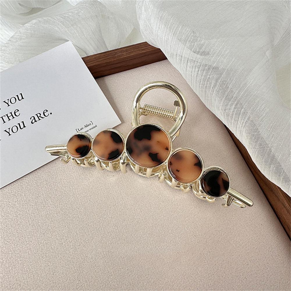 Korean round beads high-quality disc hair grab clip high-end design sense Internet celebrity hairpin elegant shark clip hair accessories