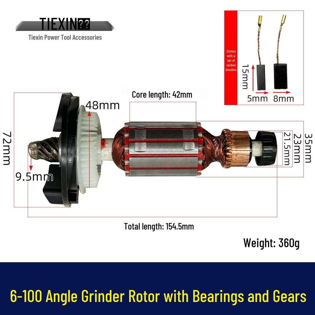 Dr. Model 6-100 Angle Grinder Head & Body Gear Mount Assembly