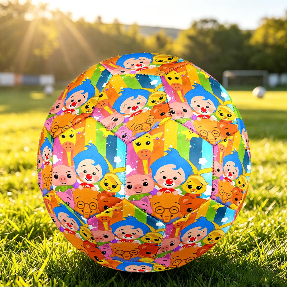 Size 5 Football El Payaso Plim Plim Pattern, Wear‑Resistant Soccer Ball for Match Training Daily Sports Play