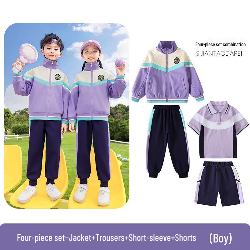 Girls' Kindergarten Academic Style Uniform: Spring/Autumn Three-Piece Set for Primary School Students - Performance & Sportswear