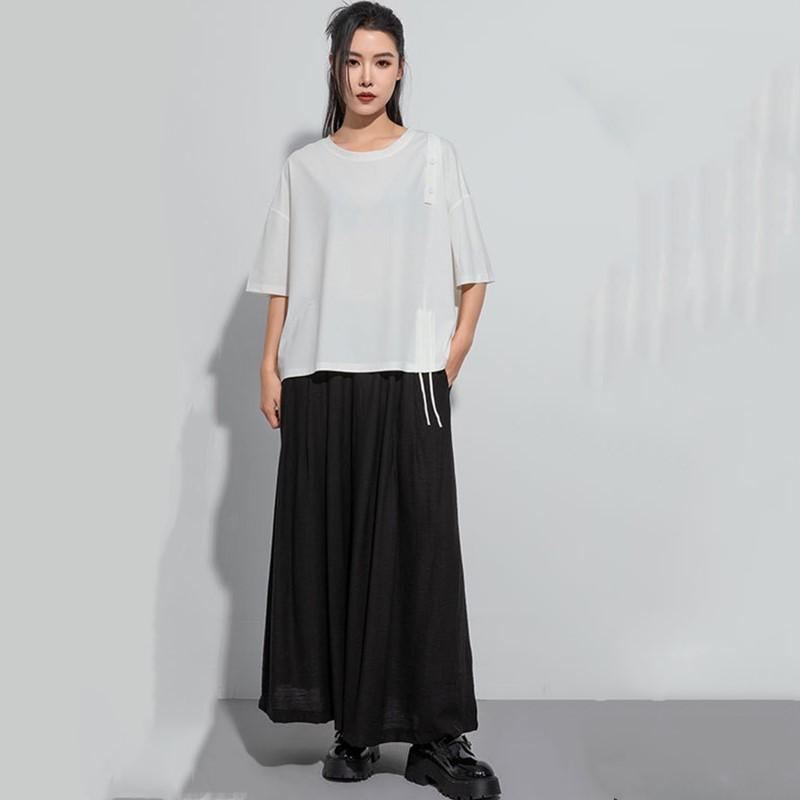 Short Sleeve Plus Size Cotton Vintage Casual Loose Tops Women Summer T-shirt