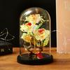 111 Valentine's Day Gift for Girlfriend Gold Foil Flower Glass Cover Rose Creative Practical Ornament Birthday