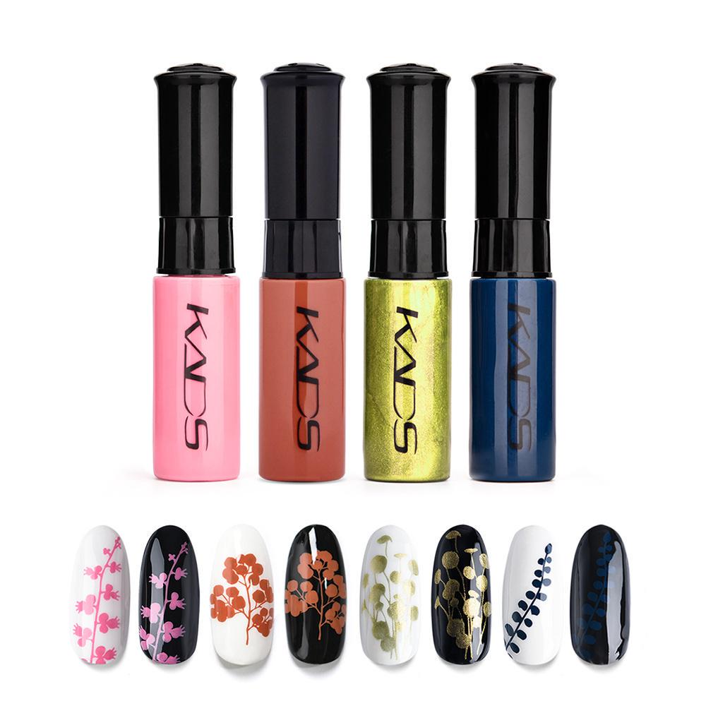 kads 4-teiliges Nagellack-Set, bunter Nagelstempellack zum Stempeln von Nailart-Drucklack