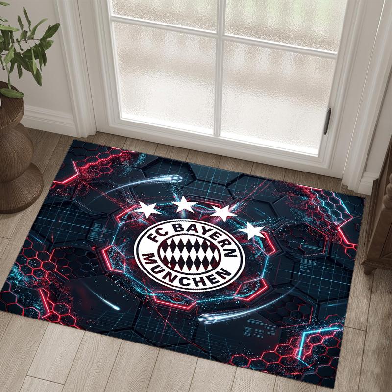 Diseño del Bayern de Múnich Alfombra de Terciopelo de Cristal Acogedora No?Alfombra Estampada Antideslizante Para Dormitorio Sala de Estar Entrada